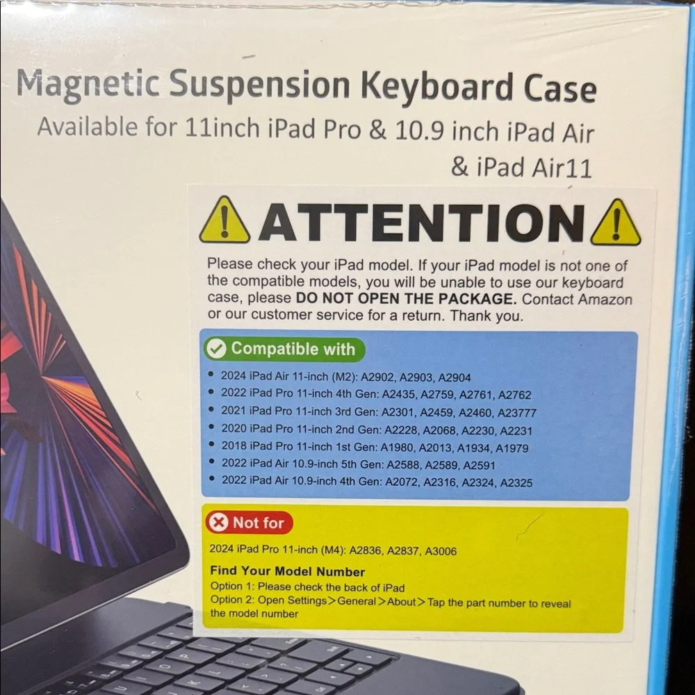 Magnetic Suspension Keyboard Case for iPad - Black